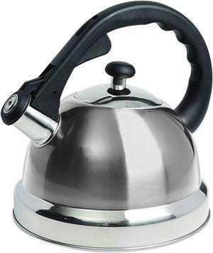 MR. COFFEE 108075.01 Stainless Steel Claredale 2.2 Qt Whistling Tea Kettle-Brushed SS, Stainless Steel