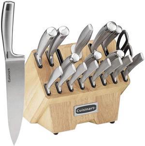 Rosewill 18 Piece Stainless Steel Professional Cutlery Kitchen Knife Set  with Shears, Triple Riveted Handles, Full Tang Design, Wood Block, Built-in  Sharpener (RHKS-20001) 