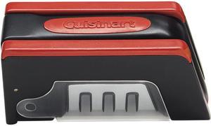 Cuisinart C77SHP-3S 3-Slot Foldable Knife Sharpener, Black/Red