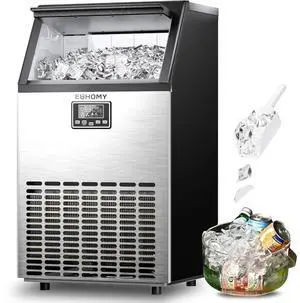 Euhomy CIM004150BS 150lbs. Black-Stainless Under Counter Commercial Ice Cube Maker Euhomy CIM004150BS 150lbs. Black-Stainless Under Counter Commercial Ice Cube Maker