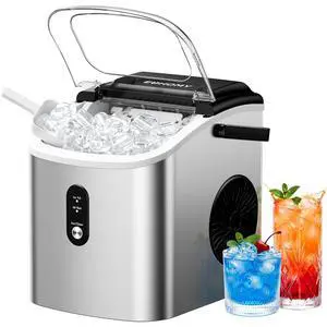 Euhomy IM003BSI Silver Countertop Portable Bullet Ice Maker Euhomy IM003BSI Silver Countertop Portable Bullet Ice Maker