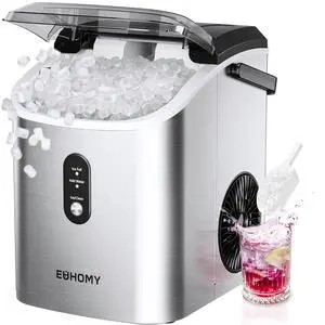 Euhomy IM002NSI Silver Countertop Portable Nugget Ice Maker Euhomy IM002NSI Silver Countertop Portable Nugget Ice Maker