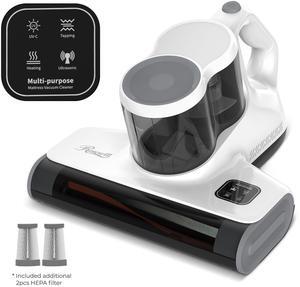 Rosewill Mattress Vacuum Cleaner: Anti-allergen Bed Vacuum Cleaner with UV-C Light & High Heating Tech, 450W 16Kpa Strong Suction, Deep Cleaning Handheld Vacuums for Sofa/Bed/Pet Hair - Corded - White