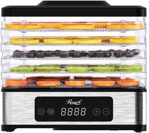 Rosewill Compact Food Dehydrator, 5 Stackable Trays with Adjustable 48H Timer and Temperature Control - Electric Food Preserver for Jerky, Fruits, Veggies, Meat & Dog Treats