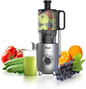 Rosewill Cold Press Juicer, 4.72" Wide Feed Chute Juice Extractor Machine, High Juice Yield, Slow Masticating Juicer for Whole Vegetables & Fruits