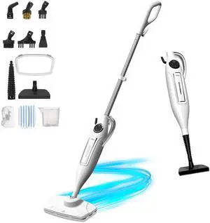 Rosewill 11-in-1 Steam Mop, 260°F Handheld Steam Cleaner, 1200W Detachable Steam Mops for Floor Cleaning,  Removable Tank, Multi-Purpose Steamer for Hardwood, Tile, Grout, Furniture- White
