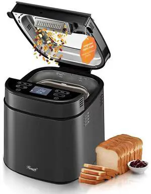 Rosewill 25-in-1 Automatic Bread Maker with Built-in Digital Scale, 3 Loaf Size up to 2.5LB, Beginner-Friendly with 700W High Power Dual Heater Baking System, BPA-Free Nonstick Coating Pan - Black Rosewill 25-in-1 Automatic Bread Maker with Built-in Digital Scale, 3 Loaf Size up to 2.5LB, Beginner-Friendly with 700W High Power Dual Heater Baking System, BPA-Free Nonstick Coating Pan - Black