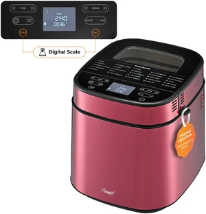 Rosewill 25-in-1 Automatic Bread Maker with Built-in Digital Scale, 3 Loaf Size up to 2.5LB, Beginner-Friendly with 700W High Power Dual Heater Baking System, BPA-Free Nonstick Coating Pan - Pink Rosewill 25-in-1 Automatic Bread Maker with Built-in Digital Scale, 3 Loaf Size up to 2.5LB, Beginner-Friendly with 700W High Power Dual Heater Baking System, BPA-Free Nonstick Coating Pan - Pink