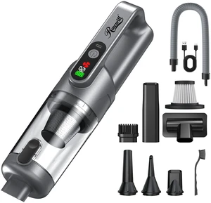Rosewill 4-in-1 Cordless Car Vacuum, Rechargeable Handheld Vacuum Cleaner with LCD Display, 20KPa Suction Power with LED Light, 3-Gear Adjustable Blower, Inflator & Air Duster for Small Jobs, Car Rosewill 4-in-1 Cordless Car Vacuum, Rechargeable Handheld Vacuum Cleaner with LCD Display, 20KPa Suction Power with LED Light, 3-Gear Adjustable Blower, Inflator & Air Duster for Small Jobs, Car