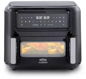 Elite Cuisine EAF5501 10.5L Digital Dual Zone Air Fryer Oven with SYNC Technology and Divided Drawer Elite Cuisine EAF5501 10.5L Digital Dual Zone Air Fryer Oven with SYNC Technology and Divided Drawer