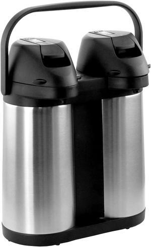 MegaChef MGASUF019DS Dual 19 Liter Stainless Steel Airpot Hot Water Dispenser for Coffee and Tea