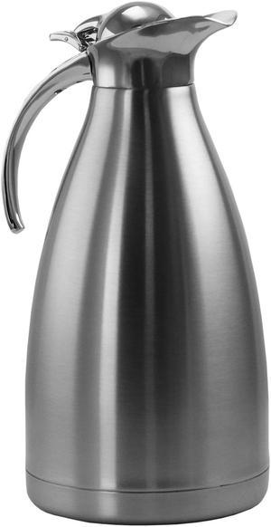 MegaChef MGJSUI020 2L Deluxe Stainless Steel Thermal Beverage Carafe for Coffee and Tea
