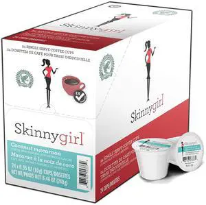 Skinnygirl Coconut Macaroon Flavored Coffee Pods - Medium Roast, Single Serve for Keurig K-Cup Machines, 24 Count Recyclable Pods Skinnygirl Coconut Macaroon Flavored Coffee Pods - Medium Roast, Single Serve for Keurig K-Cup Machines, 24 Count Recyclable Pods
