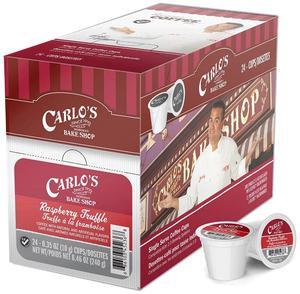 Carlo's Bake Shop Flavored Coffee Pods, Raspberry Truffle Coffee in Single Serve Cups, 24 Count