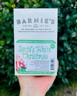 Barnies Santas White Christmas Decaf Coffee Cups, 24 Cups/Ctn