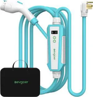 EG evgoer Level 2 8-40Amp Adjustable Current EV Charger (20 ft Cable/240V Portable Charging Station) Compatible with all J1772 EVs