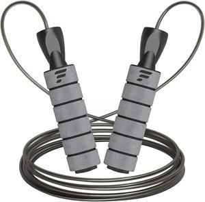 Letsfit JR01 Adjustable Jump Rope with Foam Handles - Grey