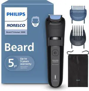 Philips Norelco 100% Waterproof Beard Trimmer 3000 Series with Self-sharpening Blades, 40 Adjustable Beard Trimmer Length Settings & Two Lift&Trim Combs, USB Charging, BT3620/40 Philips Norelco 100% Waterproof Beard Trimmer 3000 Series with Self-sharpening Blades, 40 Adjustable Beard Trimmer Length Settings & Two Lift&Trim Combs, USB Charging, BT3620/40