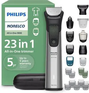 Philips Norelco All-in-One 9000 Series 23-Piece Trimmer - Electric Shaver and Clipper for Face, Beard, Head & Body, Self-sharpening Full Metal Blades, 29 Length Settings (0.5-16 mm), MG9575/49 Philips Norelco All-in-One 9000 Series 23-Piece Trimmer - Electric Shaver and Clipper for Face, Beard, Head & Body, Self-sharpening Full Metal Blades, 29 Length Settings (0.5-16 mm), MG9575/49