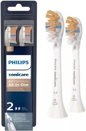 Philips Sonicare HX9092/65 Premium All-in-One (A3) Replacement Toothbrush Heads, Smart Recognition, White 2-pk