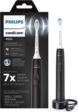 Philips Sonicare 4100 Power Toothbrush, Rechargeable Electric Toothbrush with Pressure Sensor, Black (HX3681/24)