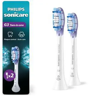Philips Sonicare 2-in-1 Plaque Control + Gum Care (G3) Replacement Brush Heads, White, HX9052/77, 2pk