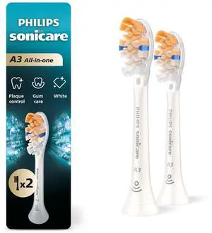 Philips Sonicare All-in-One (A3) Replacement Brush Heads, White, HX9092/77, 2pk
