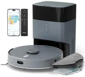 AIRROBO L50+ Robot Vacuum and Mop (5500Pa Suction) 60-Day Self-Cleaning, LiDAR Navigation and Mapping, Voice/App Control, 240min Runtime
