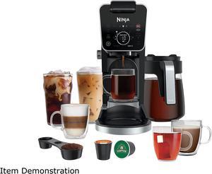 Ninja CFP301 DualBrew Pro Specialty 12Cup Drip Maker with Glass Carafe SingleServe for Coffee Pods or Grounds with 4 Brew Styles Frother  Separate Hot Water System Black
