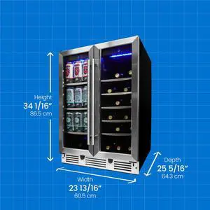 Danby 24? Under Counter French Door Beverage Center in Stainless Steel, DBC051D1BSS Danby 24? Under Counter French Door Beverage Center in Stainless Steel, DBC051D1BSS