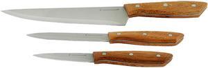 Gibson Home 107193.03 Seward 3-Piece Stainless Steel Cutlery Set with Wooden Handle