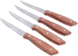 Gibson Home 107195.04 Seward 4-Piece Steak Knives Set With Brown Handle