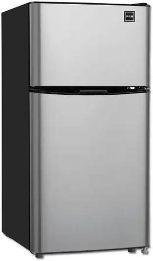 RCA 4.5-cu ft Compact 2-Door Fridge/Freezer Combination - Stainless Steel