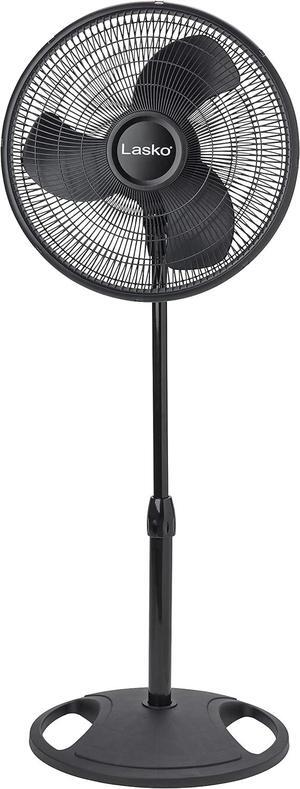 Lasko 2521 16 Inch 3-Speed Quiet Adjustable Tilting Wide-Area Oscillating Standing Pedestal Fan for Bedroom, Kitchen, Home, and Office, Black