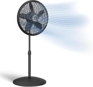 Lasko 18" Oscillating Pedestal Fan with 3 Quiet Speeds, 1827, Black