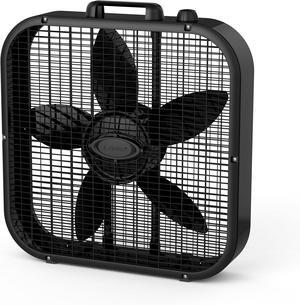 Lasko 20" 3-Speed Decor Colors Box Fan, B20401, Black
