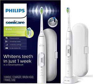 Philips Sonicare ProtectiveClean 6100 Rechargeable Electric Power Toothbrush, White (HX6877/21)