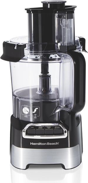 Hamilton Beach 70723G Black & Stainless 10 Cup Stack & Snap Big Mouth Food Processor