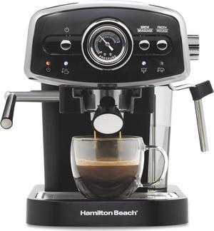 Hamilton Beach Slide & Lock™ Espresso Maker w/ Milk Steam Wand