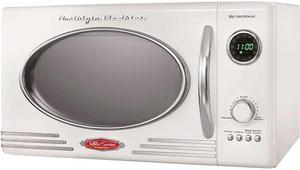 Nostalgia Electrics 800 Watts Retro 0.9 Cubic Foot Countertop Microwave Oven RMO4IVY Ivory