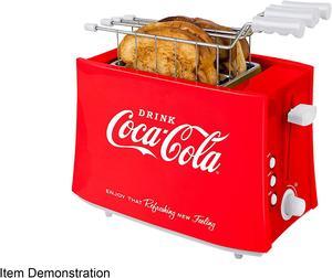 Nostalgia Electrics TCS2CK Red Coca-Cola Grilled Cheese Toaster with Easy-Clean Toaster Baskets and Adjustable Toasting Dial