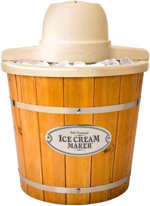 Nostalgia Electric 4-Quart Electric Wood Bucket Ice Cream Maker WICM4L
