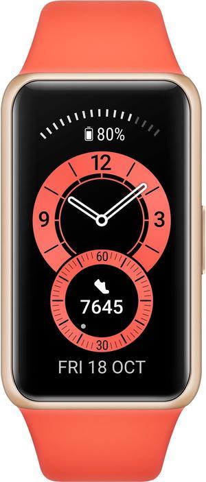 HUAWEI 55026636 Band 6, 2-week Battery, 1.47'' AMOLED Touch Screen, Heart Rate Monitoring, Amber Sunrise