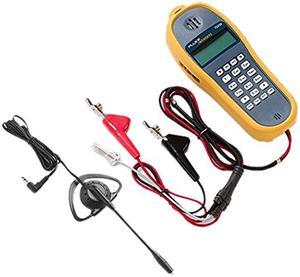 Fluke Networks 25501109 TS25D Telephone Test Set with Angled Bed-of-Nails Clips, Earpiece, 6-Wire In-line Modular Adapter, and Pouch