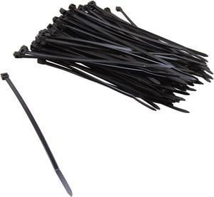 100pcs Cable Zip Ties Heavy Duty 6 Inch, Hannord Premium Plastic Wire Ties  with 40 lbs Tensile Strength, Self-Locking Black Nylon Tie Wraps for Indoor  and Outdoor - Black 