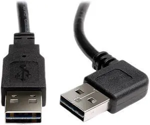 Tripp Lite UR020-006-RA Black Universal Reversible USB 2.0 Right Angle A-Male to A-Male Cable