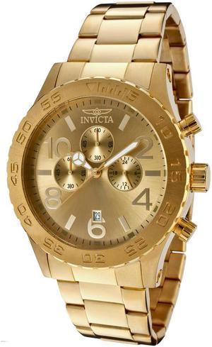 Invicta 1270 Men's Specialty Chronograph 18K Gold Plated Steel Watch