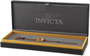 Invicta 15150 Women's Angel Brown Genuine Leather Gold-Tone Dial Watch