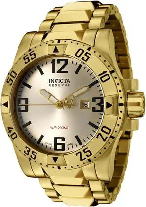 Men's Excursion Reserve 18K Gold Plated SS Silver-Tone Dial
