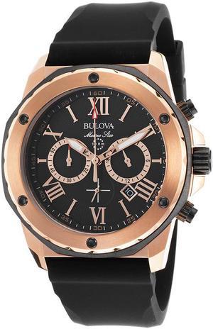 Bulova Marine Star Mens Rose Gold Tone Quartz Chronograph Watch 98B104